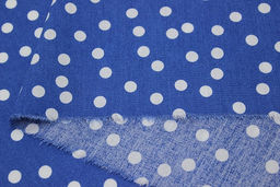 Штапель Россыпь белого гороха (7мм) цв.джинсово-синий, ш.1.45м, вискоза-100%, 90гр/м.кв - Купава фото 3