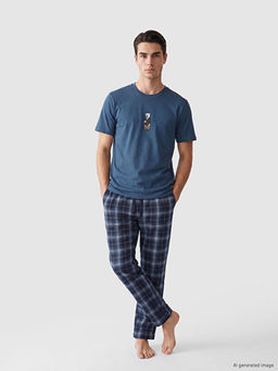 Regular Fit Ekose Desenli Erkek Pijama Tak?m?