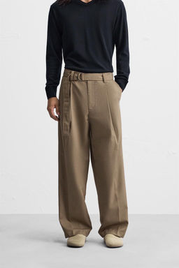 BELTED PLEATED TROUSERS - Zara фото 20
