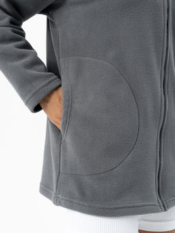 Толстовка ТОЛСТЫЙ ТРИКОТАЖНЫЙ ФЛИС,темно-серая - Binita фото 7