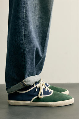 ZAPATILLA COMBINADA PIEL / Verde