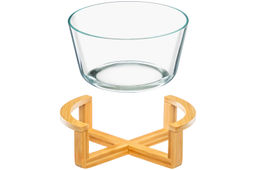 Блюдо для сервировки и запекания 2,6 24*21,5*13 см GLASKRAFT круглое с бамбуковой подставкой - Elan gallery фото 13