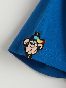 LC Waikiki Mavi Bisiklet Yaka California Bask_l_ Erkek _ocuk Ti__rt