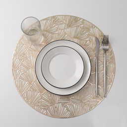 Набор салфеток сервировочных на стол Доляна Веер, d=38 см, 4 шт, цвет золотой