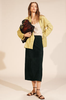FALDA MINIMAL PIEL ANTE LIMITED EDITION / Verde oscuro
