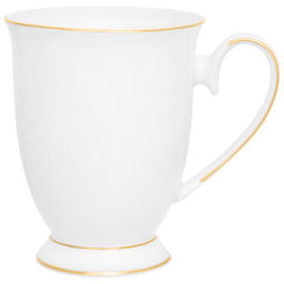 Кружка 300 мл 12*8,5*10,5 см "Белая с золотом" на ножке, зол ободок NEW BONE CHINA