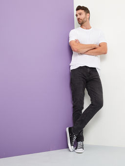 Утепленные мужские джинсы зауженного кроя с начесом - Mossmore фото 2