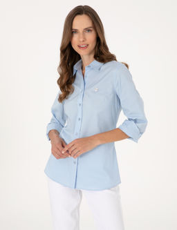 A__k Mavi Slim Fit Uzun Kollu G_mlek