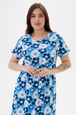 Платье женское из кулирки Миранда голубая ромашка