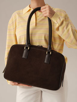 Замшевая сумка DBR Dominique 31389 черный каштан