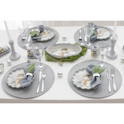 Набор для специй Доляна Рождественский снеговик, 3 предмета: солонка 130 мл, перечница 130 мл, подставка  фото 7