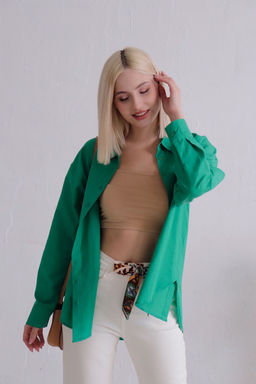 11773 Рубашка удлинённая зелёная - Martichelli фото 5