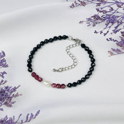 Браслет из Шпинели,Граната и Жемчуга 16,5 см +