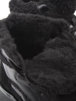 04-WG042-1M BLACK Кроссовки зимние женские (натуральная кожа, натуральная замша, 100% шерсть)