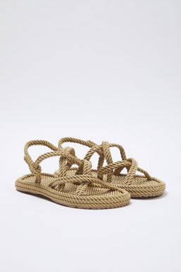 Trendyol Shoes Bej Capraz Bantl? Halat Ipli Kad?n Has?r Sandalet TAKSS25SD00056 - Trendyolmilla фото 16