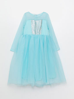 Bisiklet Yaka Pul ??lemeli Uzun Kollu K?z ?ocuk Kost?m ve Pelerin