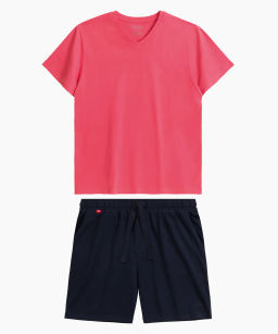 ATLANTIC NMP-379E Пижама мужская Solid коралловый + темно-синий  фото 2