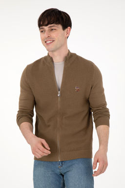 Мужской базовый трикотажный кардиган цвета хаки Неожиданная скидка в корзине - U.s. polo assn фото 10