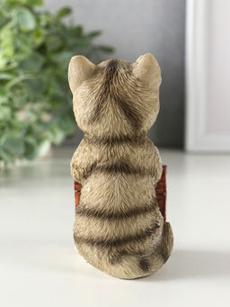 Фигурка с блокнотом 20 листов «Серый котик», полистоун, 6.5×5×11 см