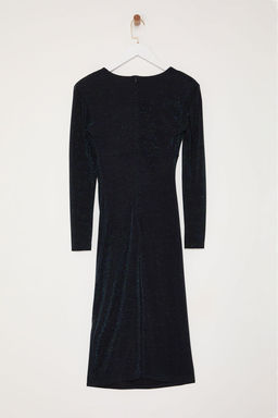 Trendyolmilla Siyah-Yesil Simli Orme S?k Abiye Elbise TPRAW25EL00063 фото 7