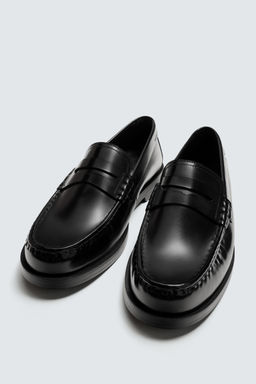 LEATHER PENNY LOAFERS - Zara фото 6