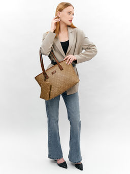 LACCOMA сумка A567-лагуна темно-бежевый эко кожа хлопок фото 9