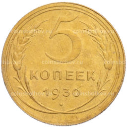 Монета 5 копеек 1930 года