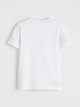 Bisiklet Yaka Bask?l? Erkek ?ocuk Ti??rt