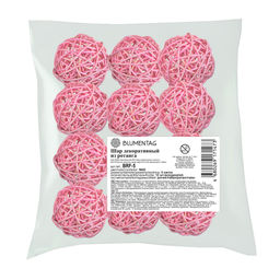 Blumentag BRF-5 Шар декоративный из ротанга d. 5 см 12 шт. №02 св. розовый  фото 3
