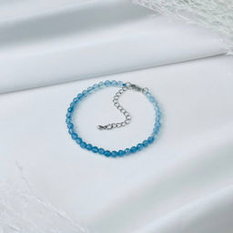 Браслет из Аквамарина (градиент) 17,5 см +