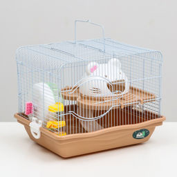 Клетка для грызунов Пижон, с наполнением 37 х 27 х 30 см, коричневая