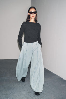 JEANS ZW COLLECTION HIGH-WAIST BALLOON - Zara фото 12