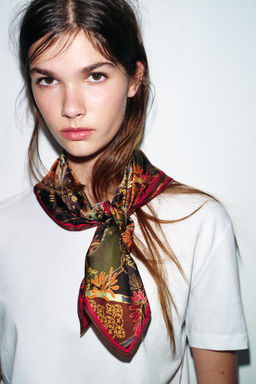 FLORAL PRINT VISCOSE SCARF - Zara фото 2