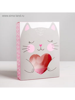 Цена за 5 шт. Коробка для сладостей Котик, 20 15 5 см