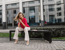 Блузка трикотажная коралловый - Donna saggia фото 2