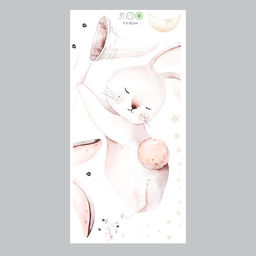 Наклейка интерьерная цветная «Зайчик с сачком», декор на стену, 30×60 см