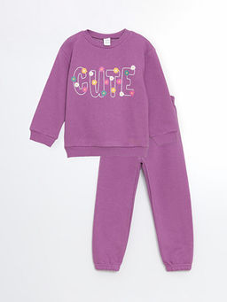 Bisiklet Yaka K?z ?ocuk Sweatshirt ve E?ofman Alt?