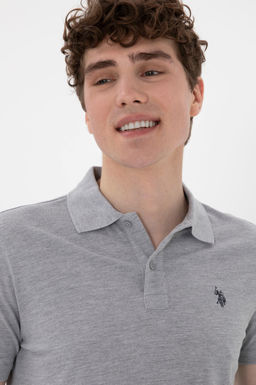 Erkek Slim Fit Polo Yaka Gri Melanj Basic Ti__rt Sepette S_rpriz _ndirim - U.s. polo assn фото 2