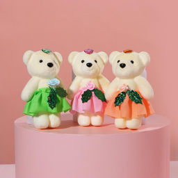Цена за 12 шт. Игрушка из пенопласта «Мишка с цветком», МИКС