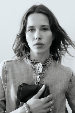 Camisa denim con ribetes de volante - H&m фото 4