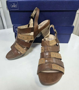 Caprice Босоножки с Antishokk и декором р.38,5 коньяк