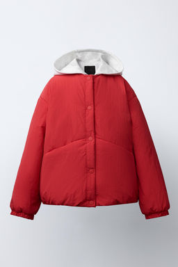 HOODED PUFFER JACKET WITH FLEECE LINING - Zara фото 3