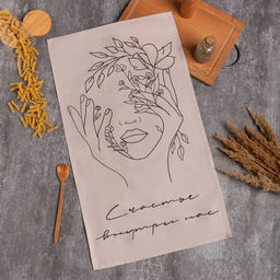 Полотенце кухонное Этель. Счастье внутри нас, 40?73 см, саржа, 100% хлопок, 190 г/м?