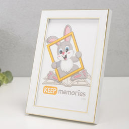 Цена за 2 шт. Фоторамка пластик "Акварель" 10х15 см, белый (пластиковый экран)