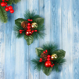 Ёлочные игрушки 2 шт. Зимнее волшебство. Зимнее чудо пластик, шарики ягодки, 1211 см