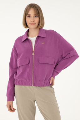 Женский фиолетовый свитшот Неожиданная скидка в корзине