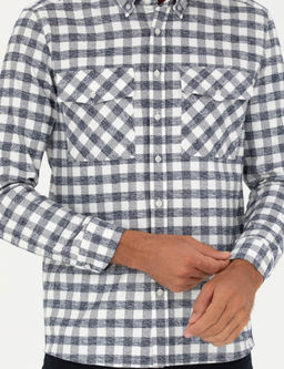 Темно-синяя рубашка классического кроя с длинным рукавом - Cacharel фото 6