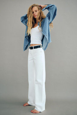 TRF WIDE-LEG MID-RISE FULL LENGTH JEANS - Zara фото 32