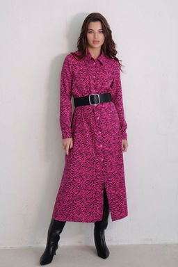 11051 Платье-рубашка удлинённое цикламеновое - Martichelli фото 5