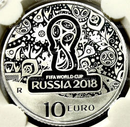 10 евро 2018 года Италия Чемпионат мира по футболу 2018, Россия (в слабе)